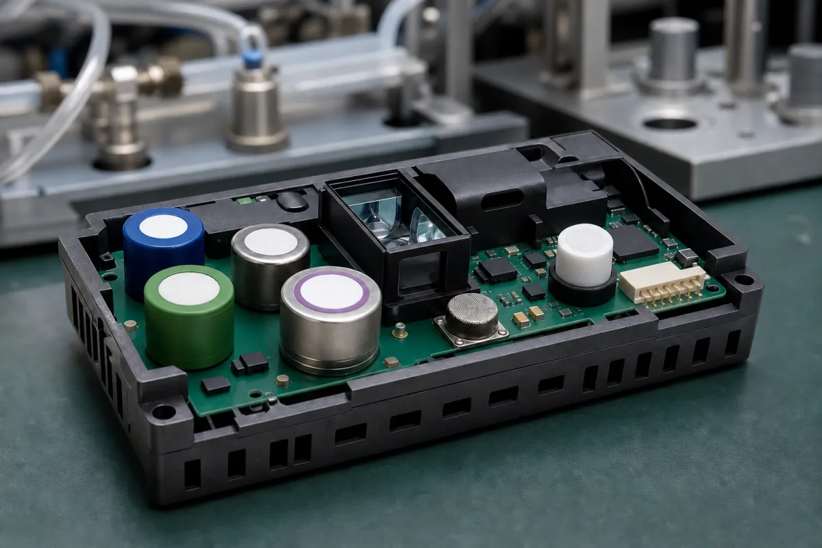 Gassensor-Array in einer industriellen Fertigungsumgebung