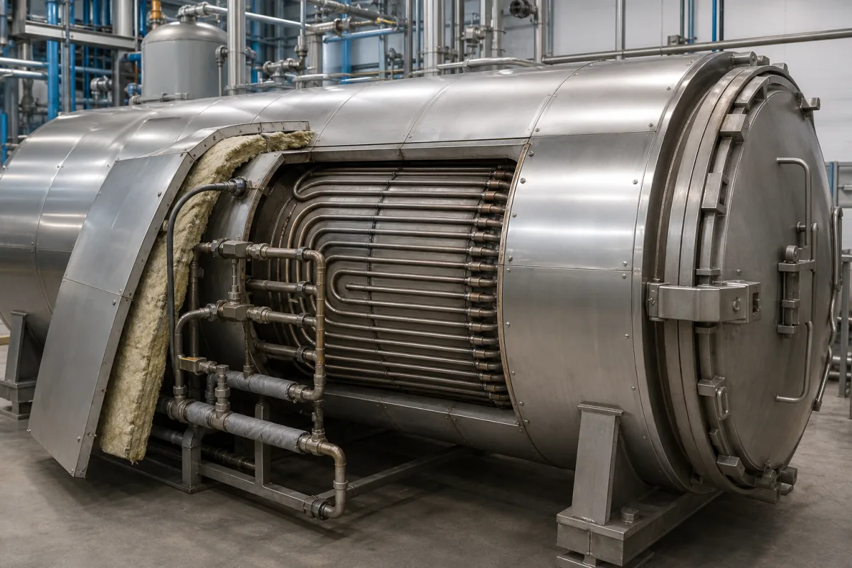 Heizmantel in einer industriellen Fertigungsumgebung