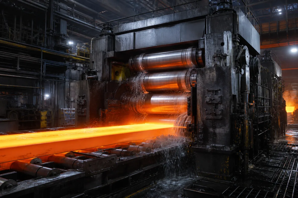 Schwerlast-Walzgerüst in einer industriellen Fertigungsumgebung