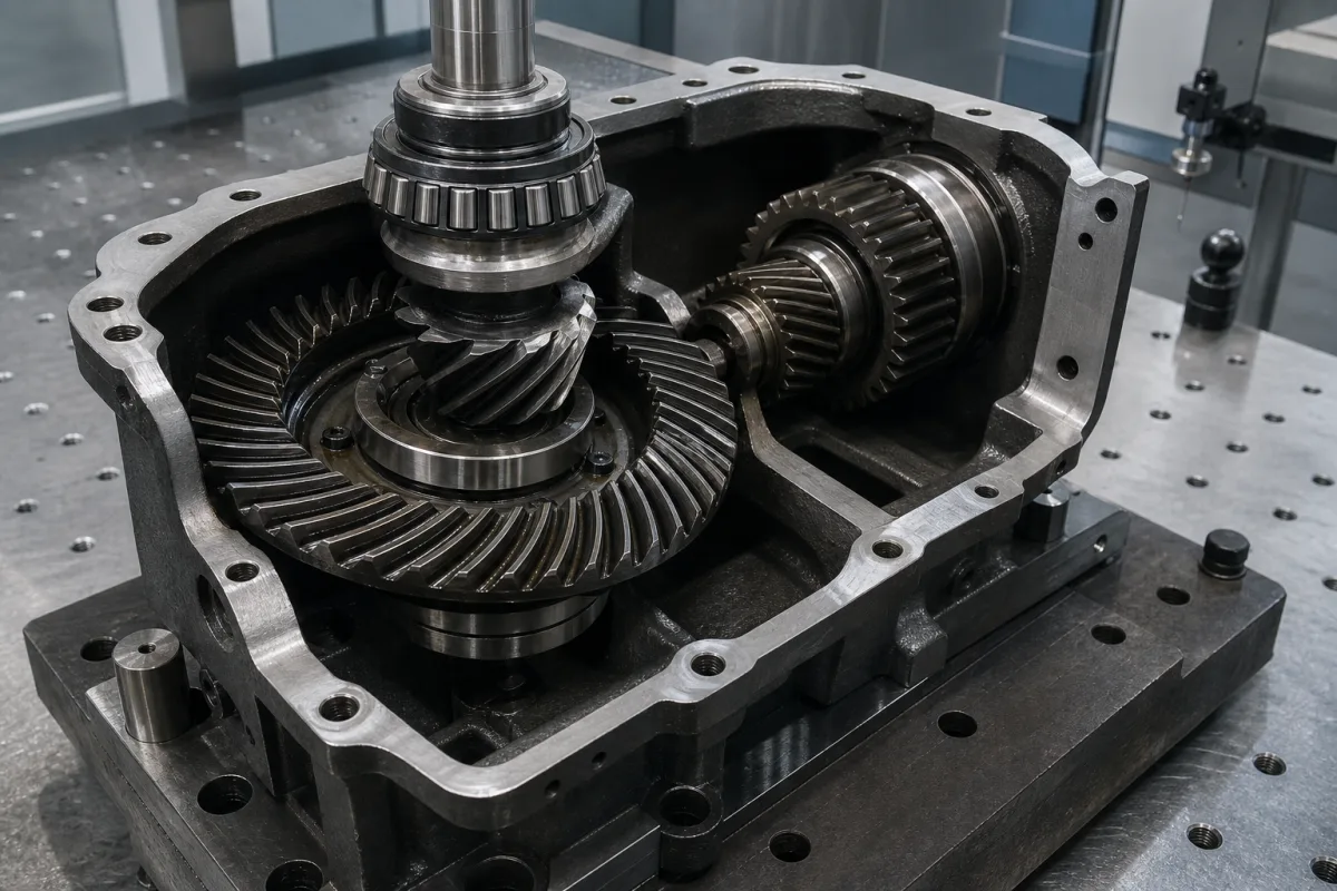 Schräg-/Kegelräder in einer industriellen Fertigungsumgebung