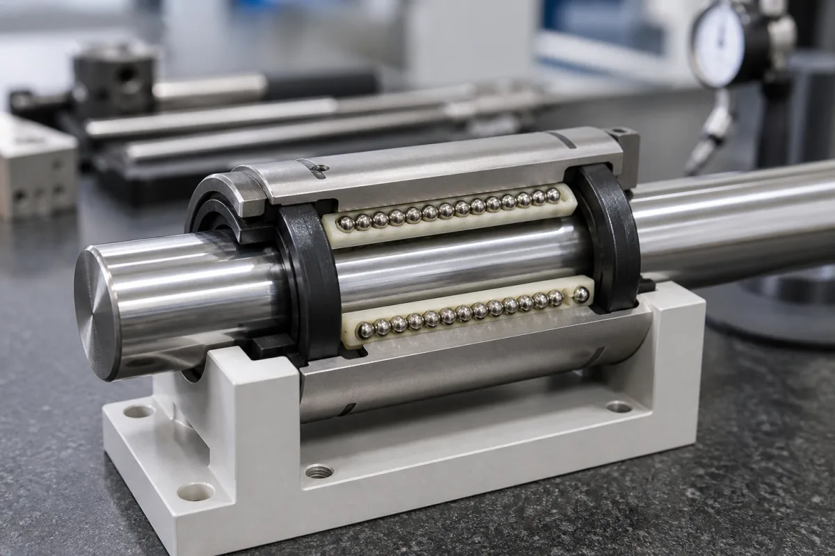 High-Precision Linear Motion Ball Bushing in a manufacturing environment