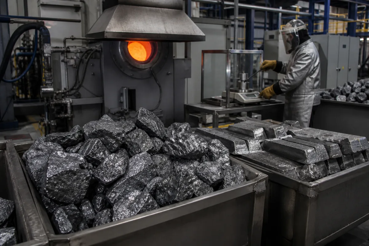 High-Purity Ferromolybdenum Master Alloy in a manufacturing environment