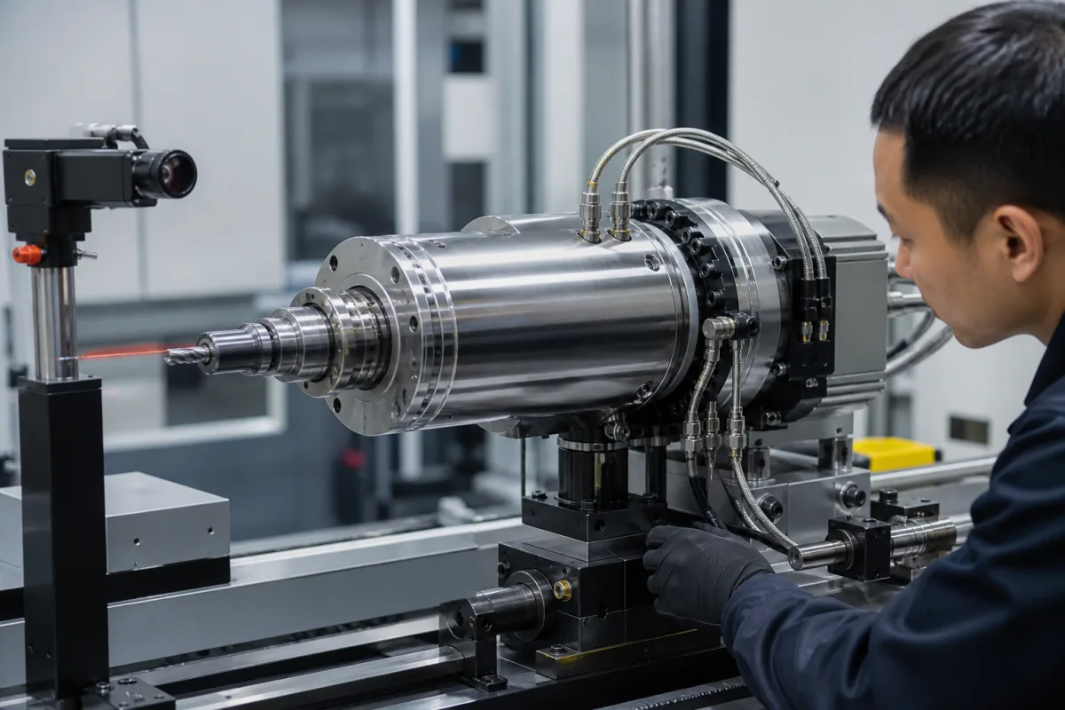 Hochgeschwindigkeitsspindel in einer industriellen Fertigungsumgebung