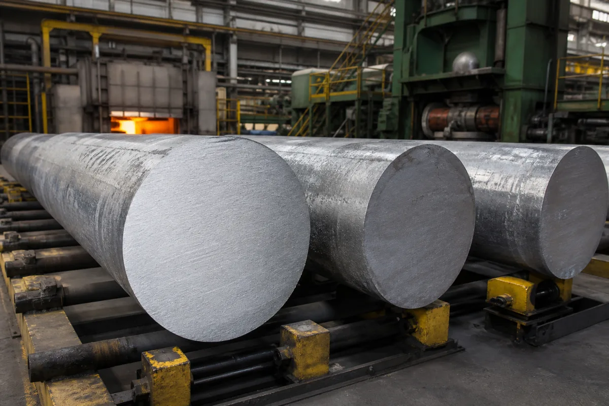 Hochfester Aluminiumlegierungs-Barren in einer industriellen Fertigungsumgebung
