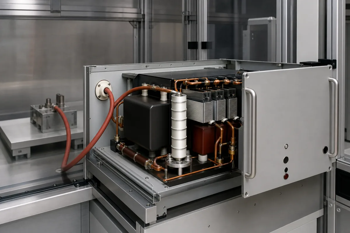 Hochspannungs-Prüfmodul in einer industriellen Fertigungsumgebung