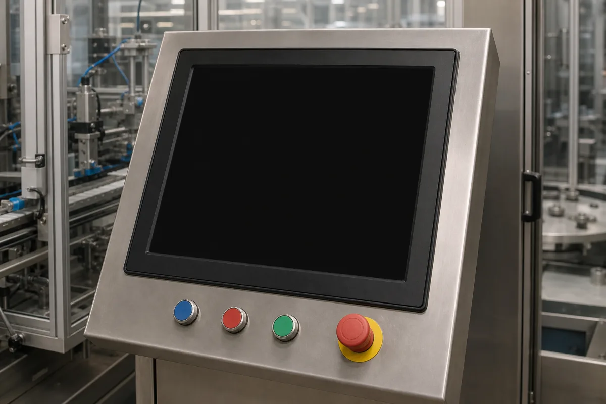 HMI-Panel / Touchscreen in einer industriellen Fertigungsumgebung