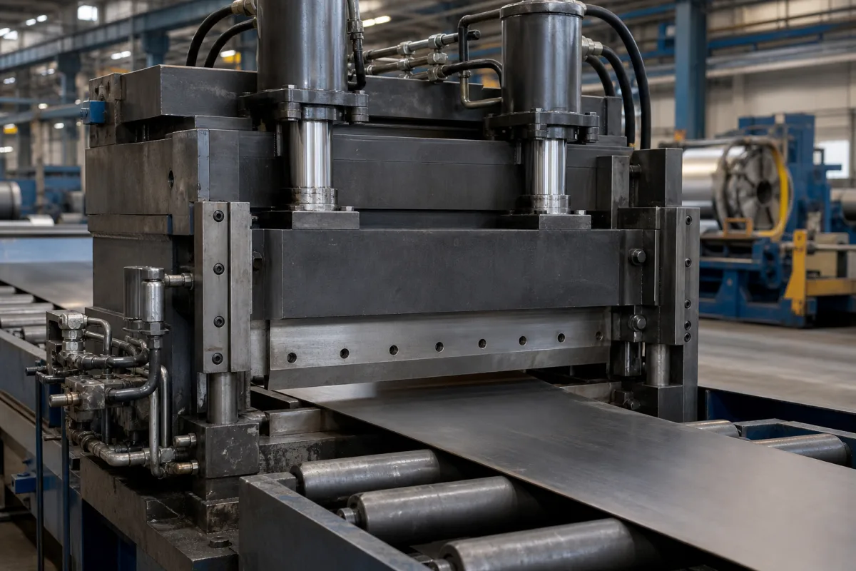 Hydraulisches Schneidwerk in einer industriellen Fertigungsumgebung