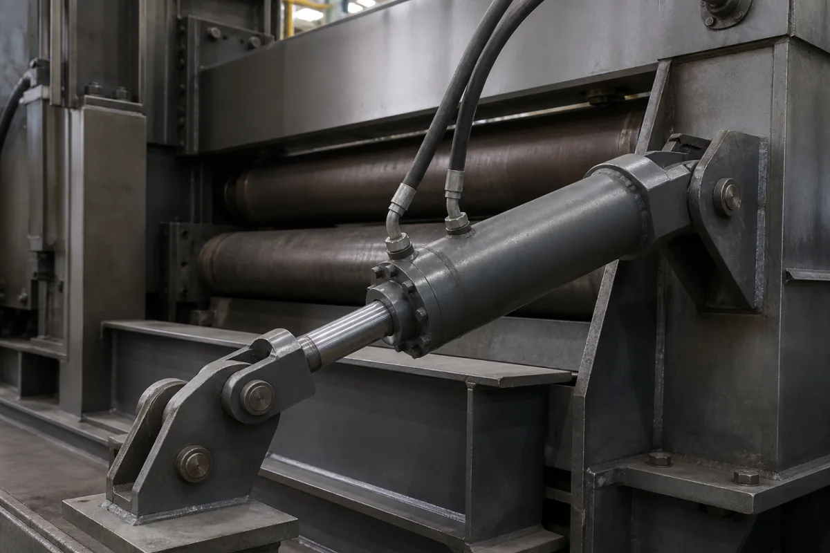 Hydraulischer oder elektromechanischer Aktuator in einer industriellen Fertigungsumgebung