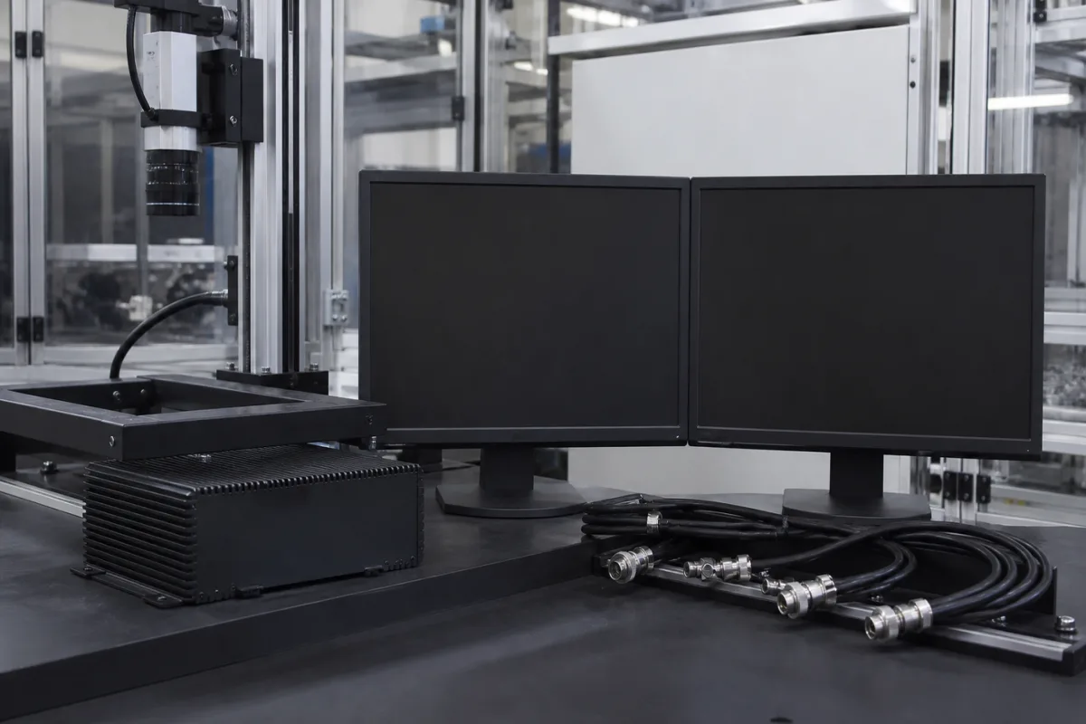 Bildverarbeitungscomputer in einer industriellen Fertigungsumgebung