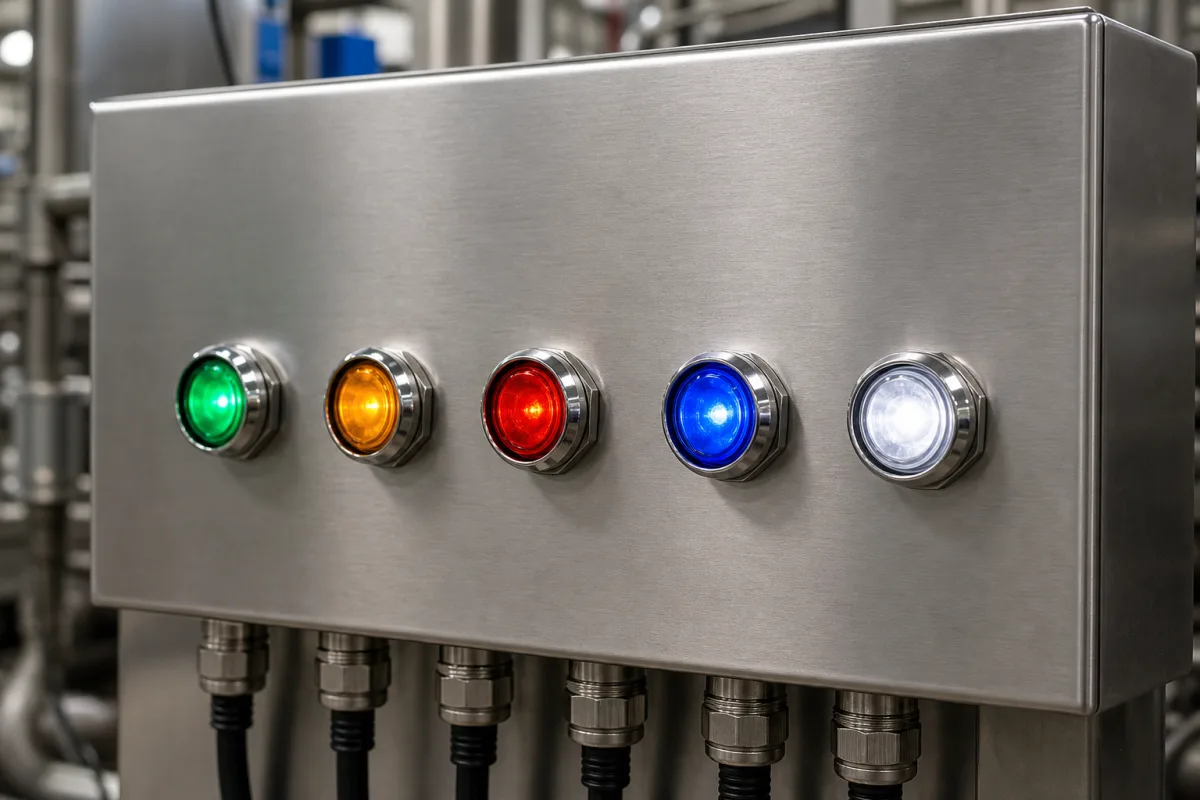 Signalleuchten in einer industriellen Fertigungsumgebung