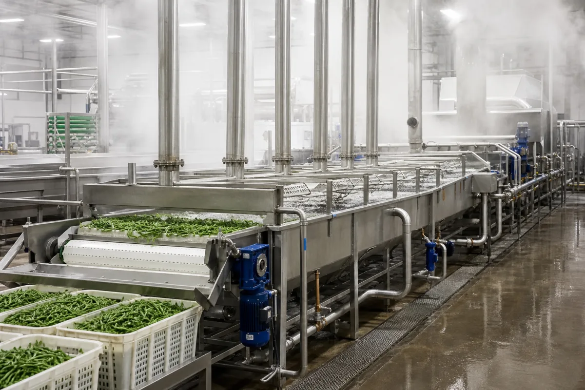 Industrieller Hydrostatischer Blanchierer in einer industriellen Fertigungsumgebung