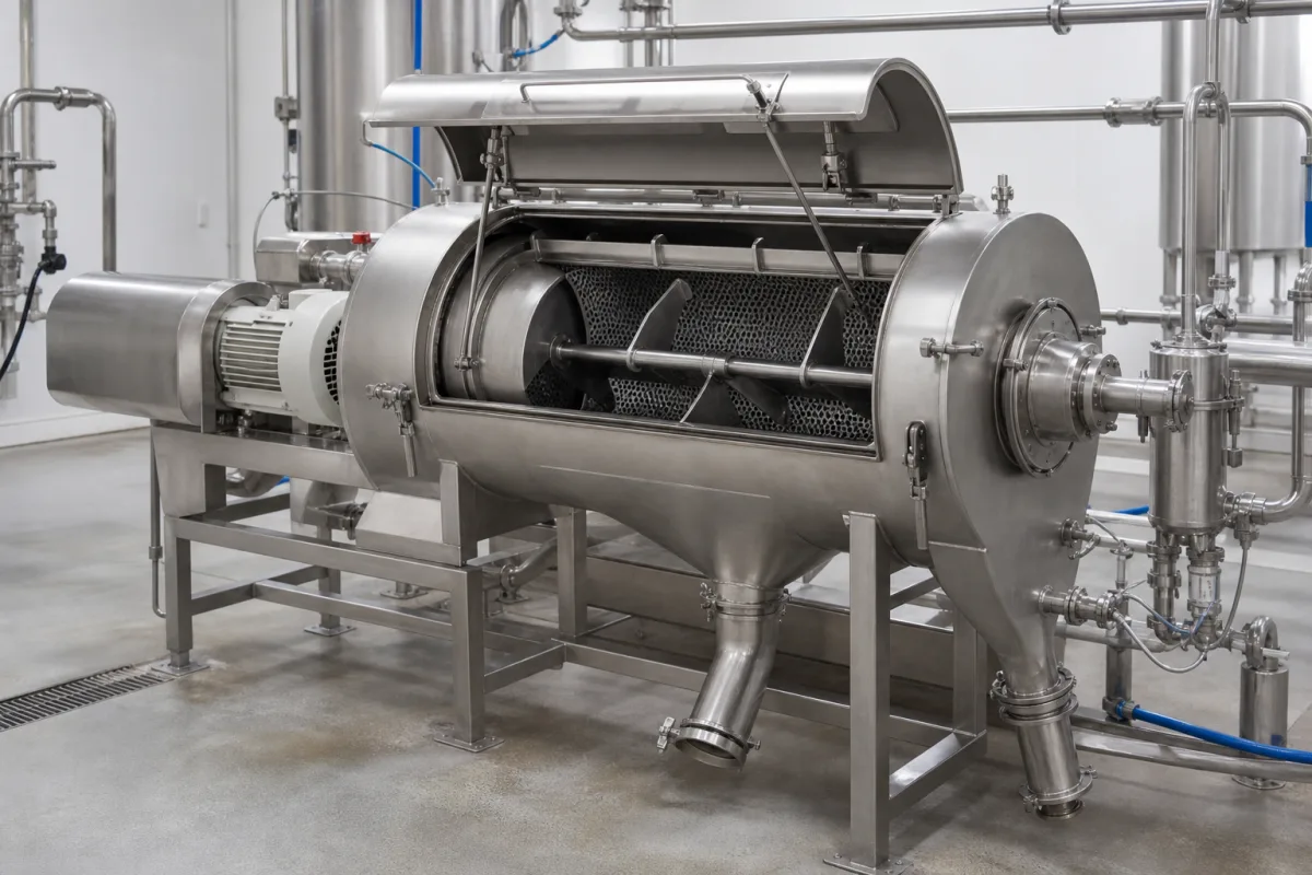 Industrielle Zentrifugal-Siebmaschine für Stärke in einer industriellen Fertigungsumgebung