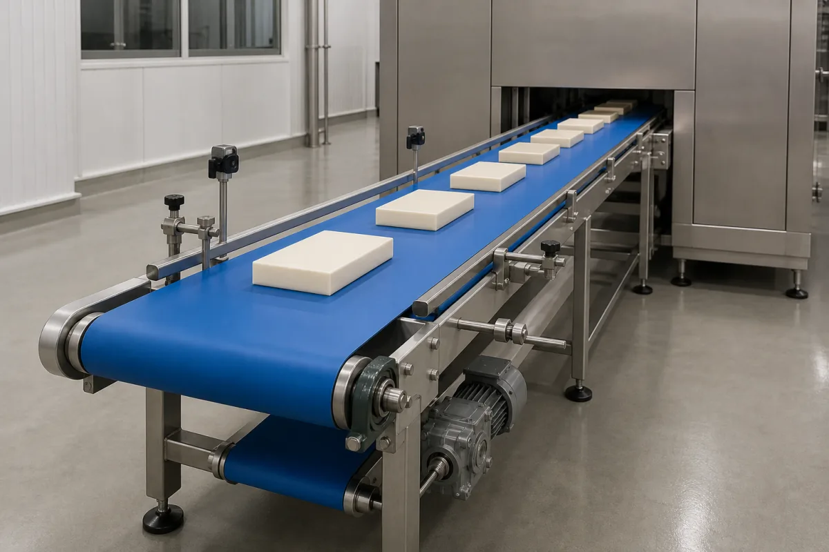 Infeed Conveyor Belt in a manufacturing environment