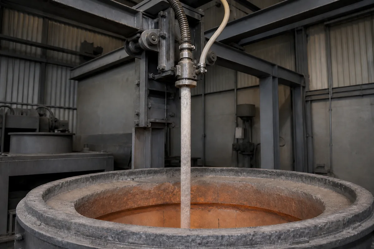 Injektionslanze in einer industriellen Fertigungsumgebung