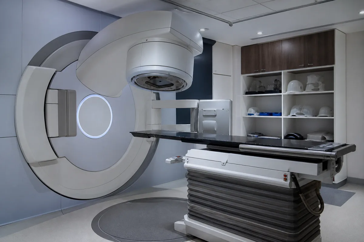Linearbeschleuniger (LINAC) Gantry in einer industriellen Fertigungsumgebung