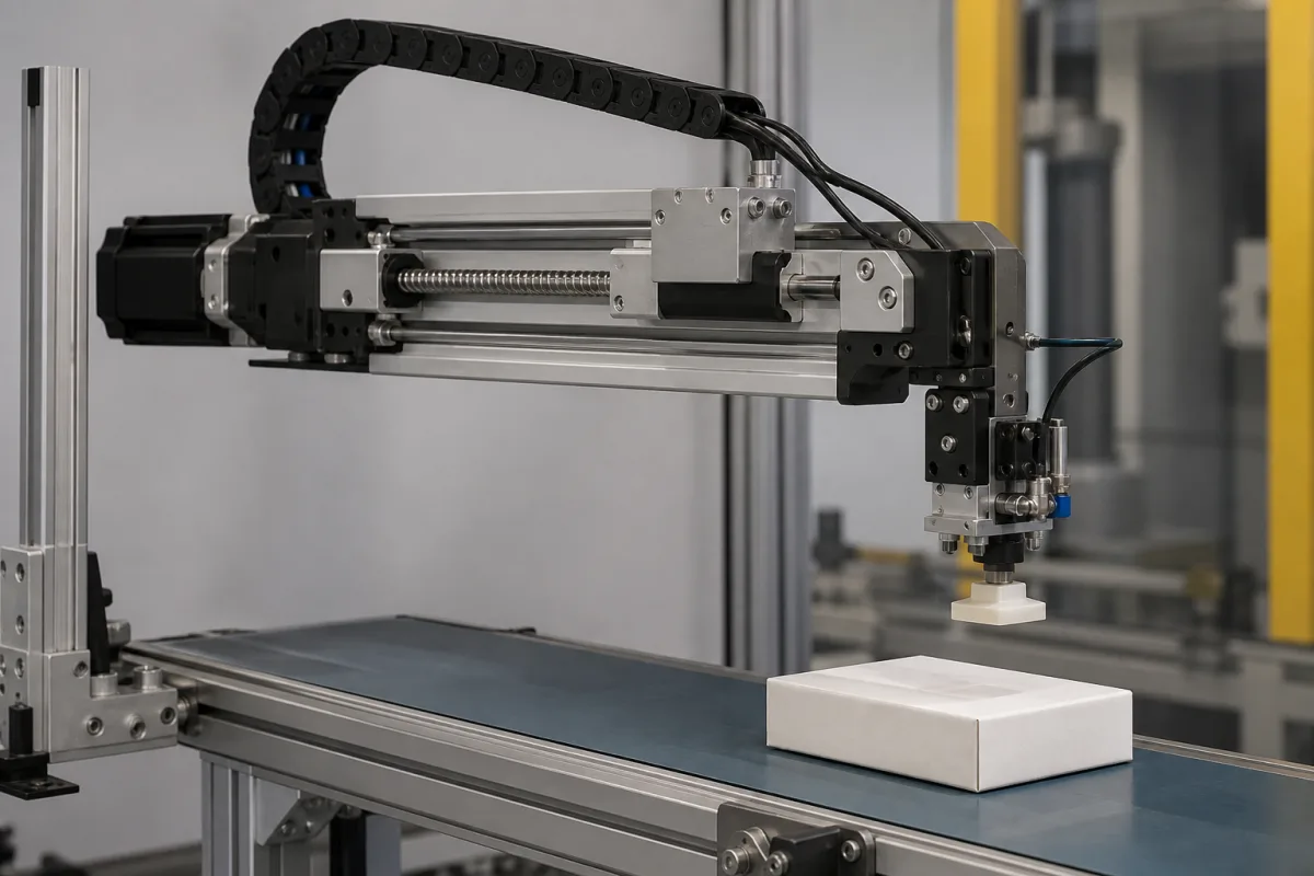 Linearantrieb / Roboterarm in einer industriellen Fertigungsumgebung