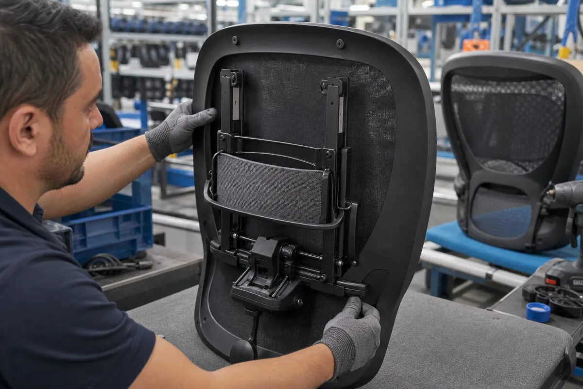 Lendenstützmechanismus in einer industriellen Fertigungsumgebung