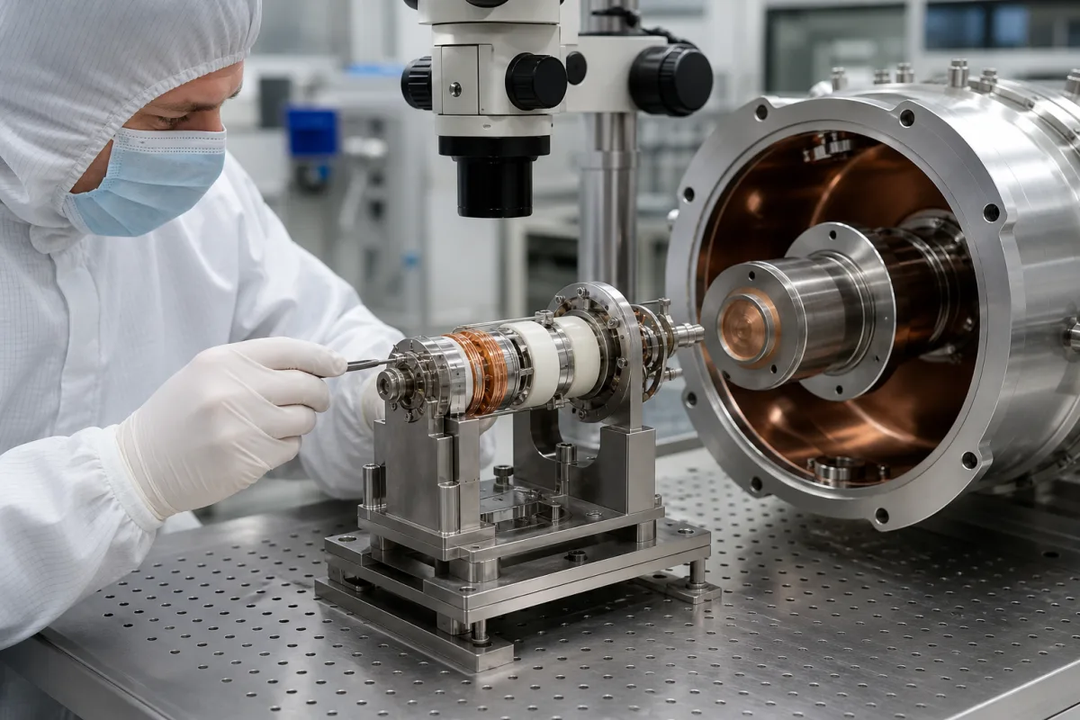 Medical X-Ray Tube Cathode Assembly in a manufacturing environment