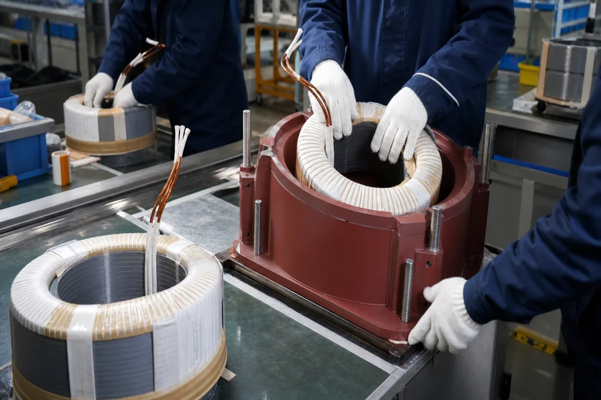 Medium Voltage Current Transformer Core Assembly in a manufacturing environment