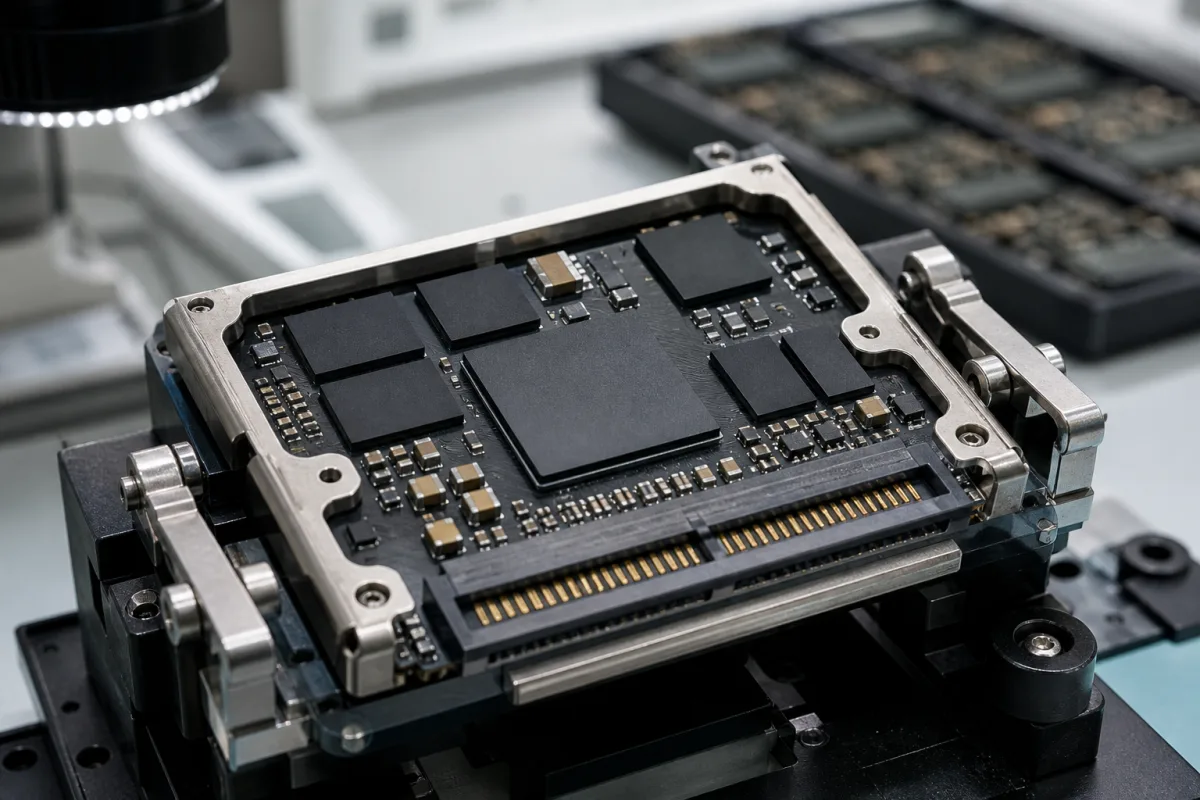 内存模块（RAM/Flash） 的工业制造场景图
