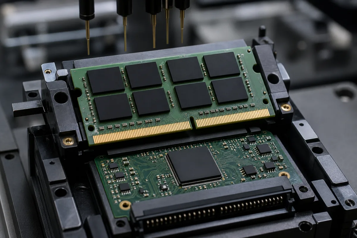 存储器（RAM/Flash） 的工业制造场景图