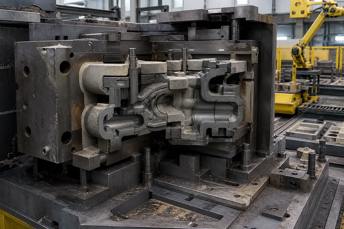 Metallguss-Formkern in einer industriellen Fertigungsumgebung