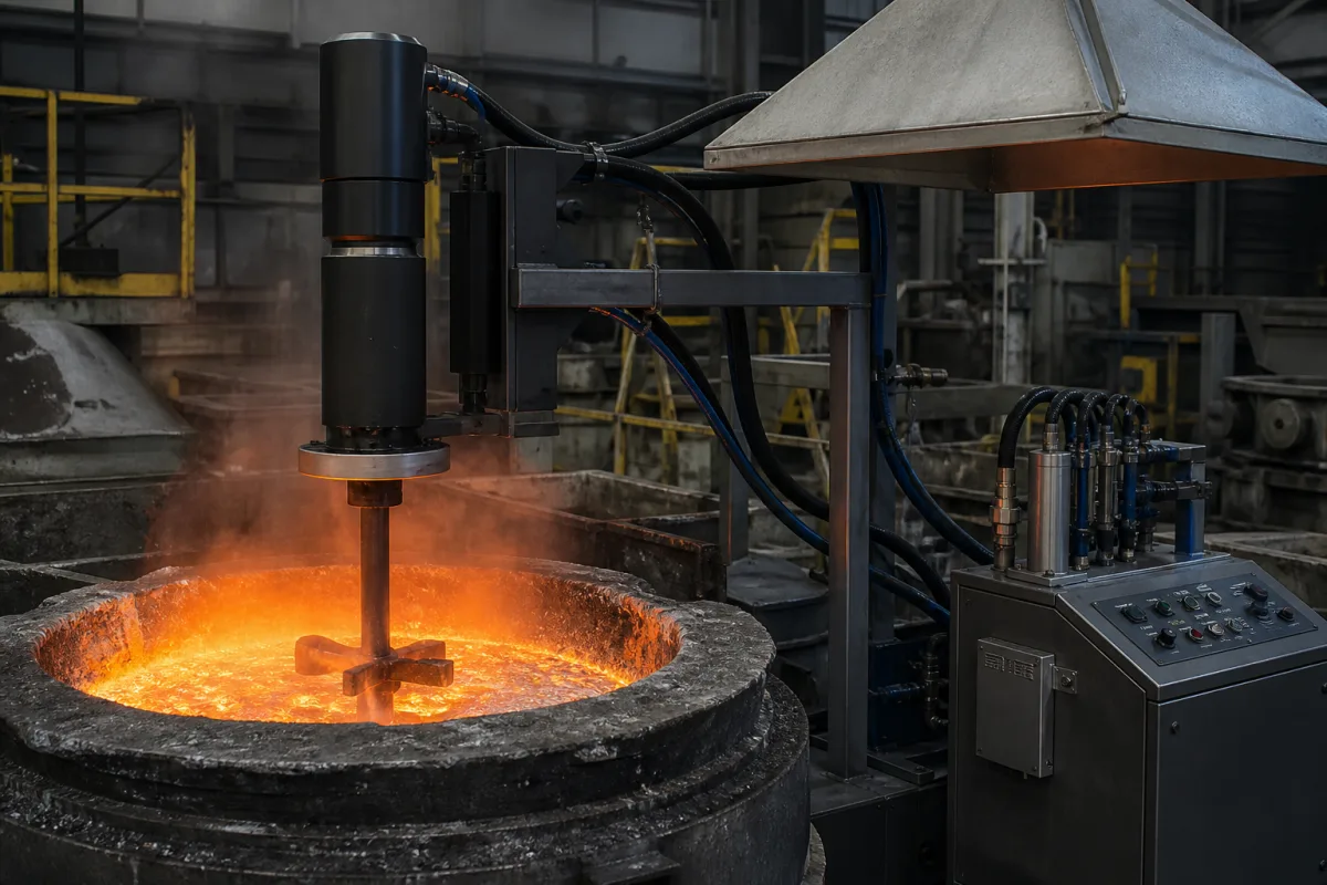 Entgasungssystem für Metallschmelzen in einer industriellen Fertigungsumgebung