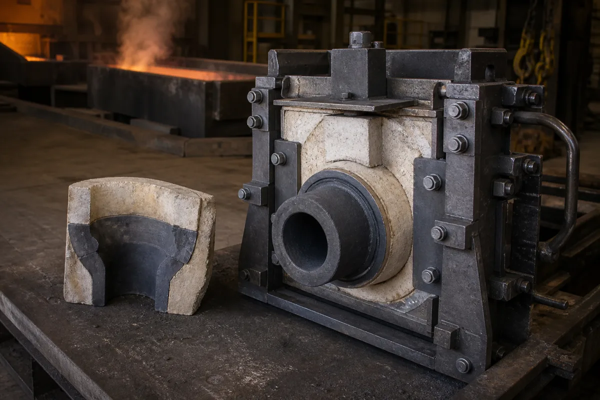 Düse zur Steuerung des Metallflusses in einer industriellen Fertigungsumgebung