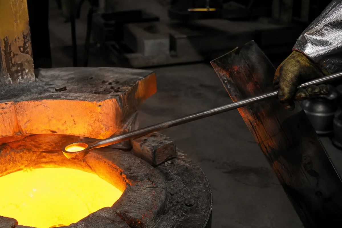 Molten Metal Sampling Spoon in a manufacturing environment