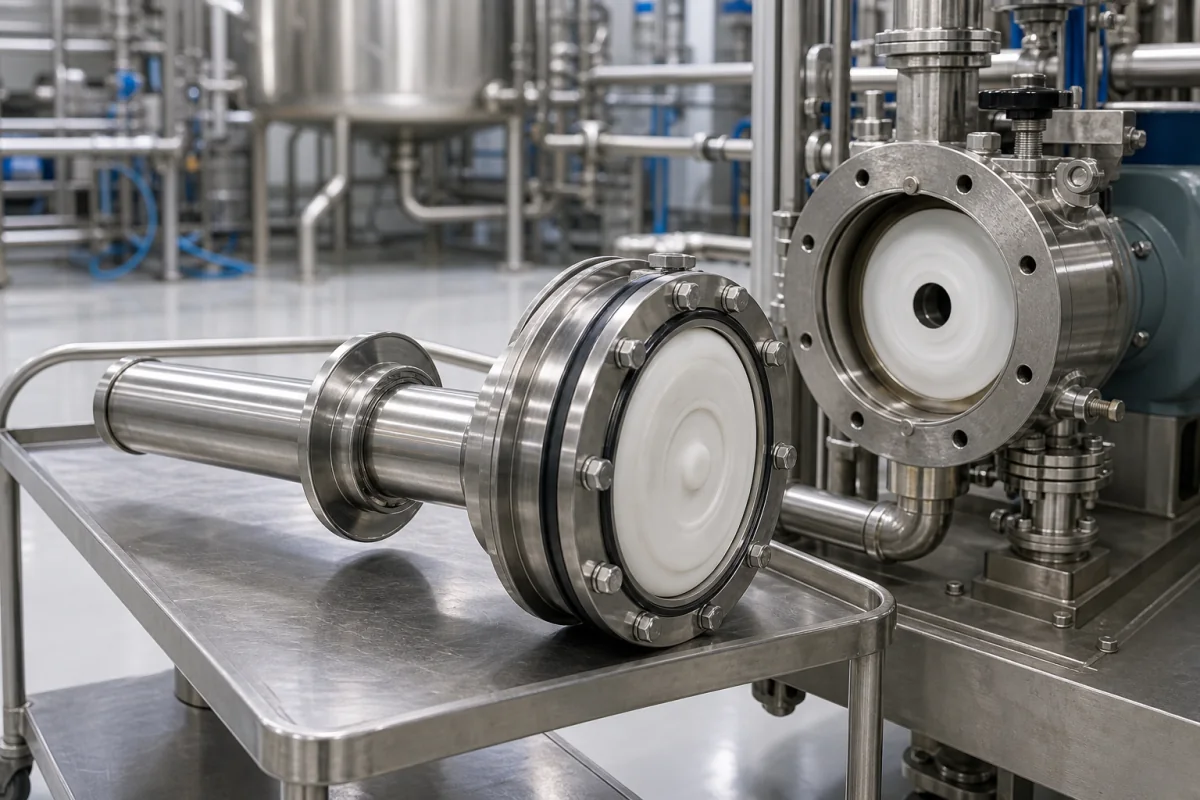 Kolben-/Membranbaugruppe in einer industriellen Fertigungsumgebung