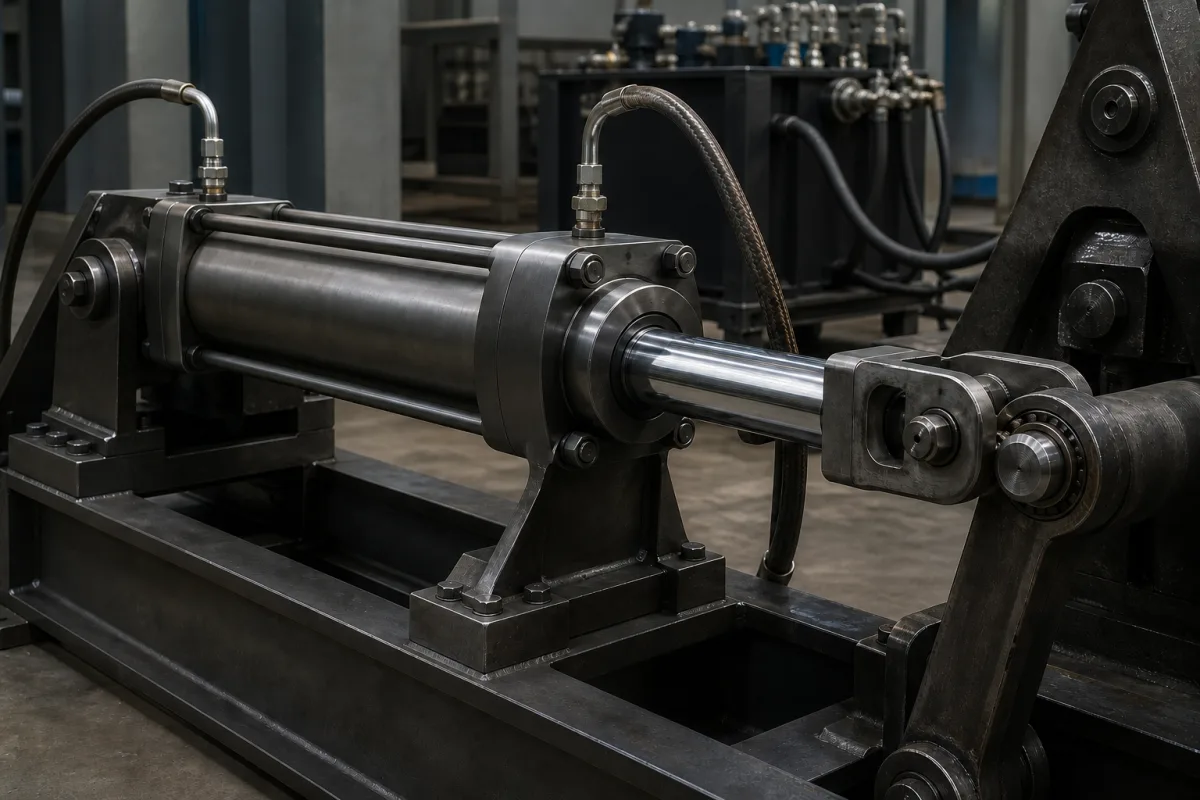 Kolbenstange/Zylinder in einer industriellen Fertigungsumgebung