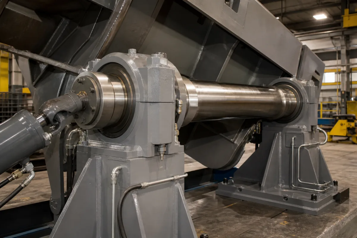 Schwenklagerung (Trunnion) in einer industriellen Fertigungsumgebung