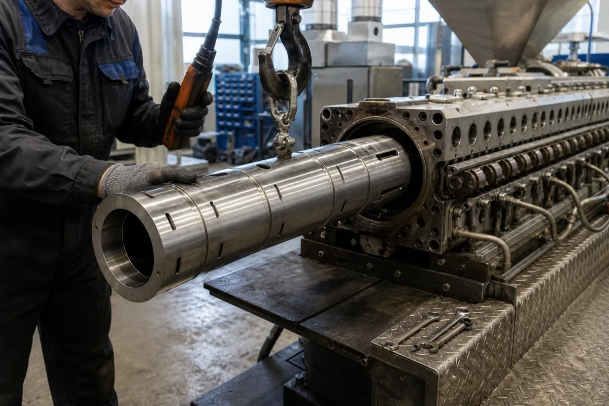 Verschleißfeste Auskleidung für Polymer-Extruderzylinder in einer industriellen Fertigungsumgebung