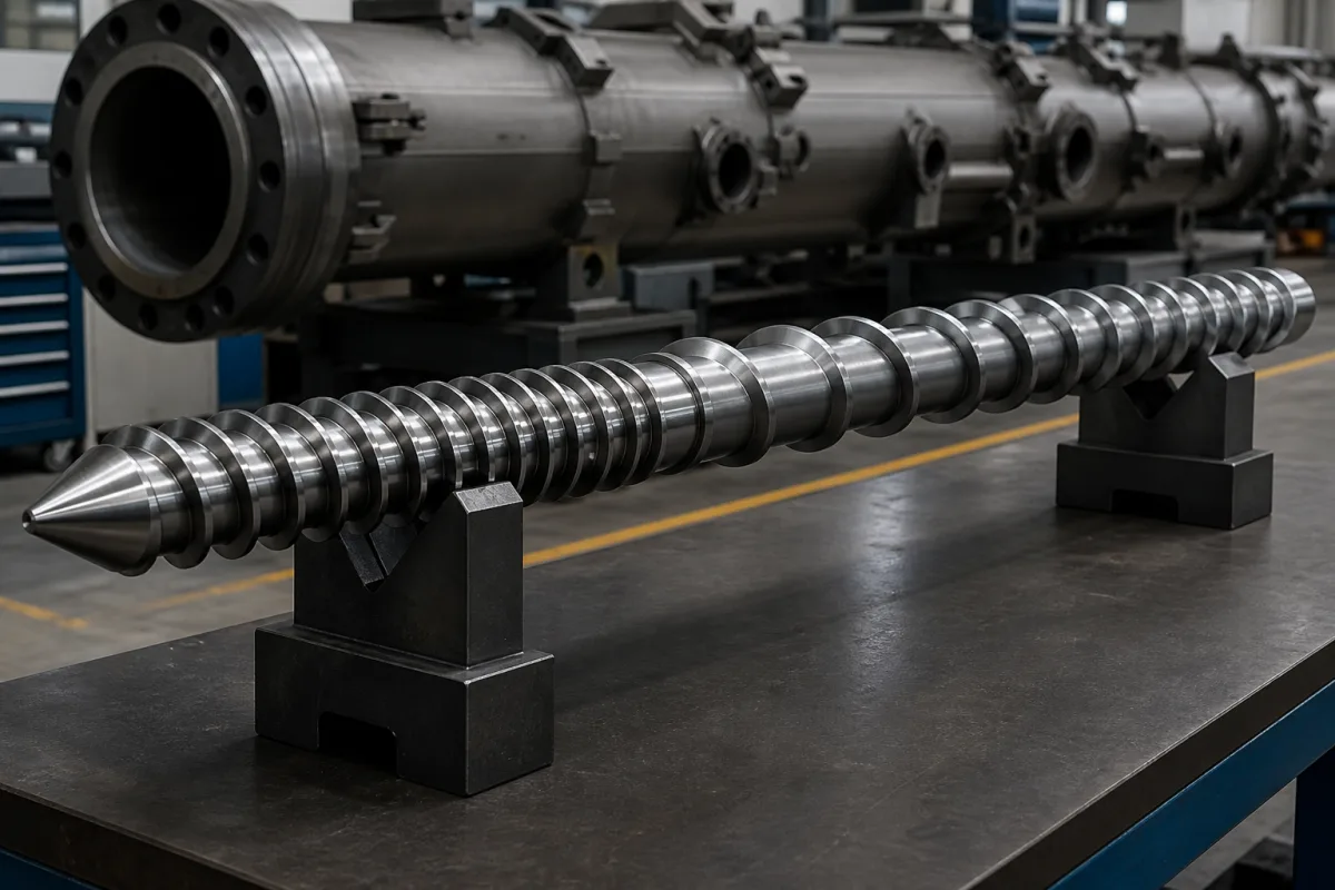 Polymer-Extrusionsschnecke in einer industriellen Fertigungsumgebung