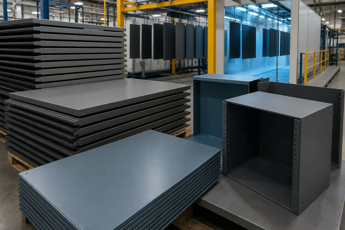 Powder-Coated Steel Sheet in a manufacturing environment