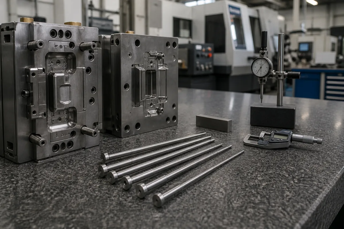 Präzisions-Gießform-Auswerferstift in einer industriellen Fertigungsumgebung