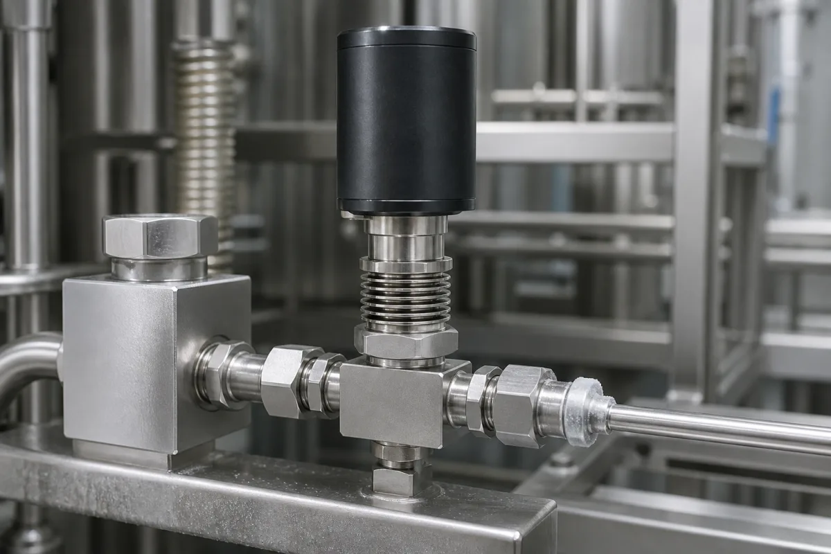 Präzisions-Injektionsventil in einer industriellen Fertigungsumgebung