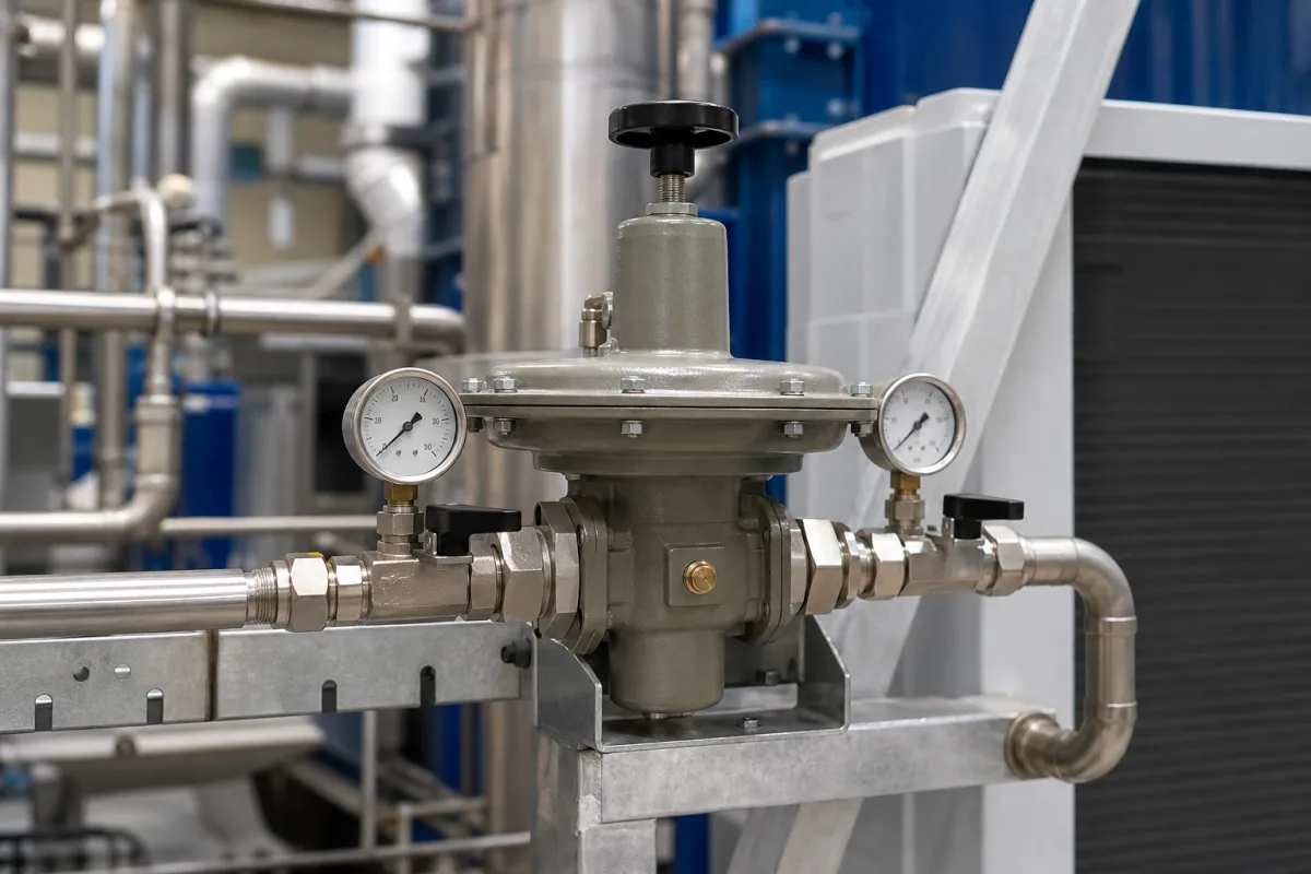 Druckregler in einer industriellen Fertigungsumgebung