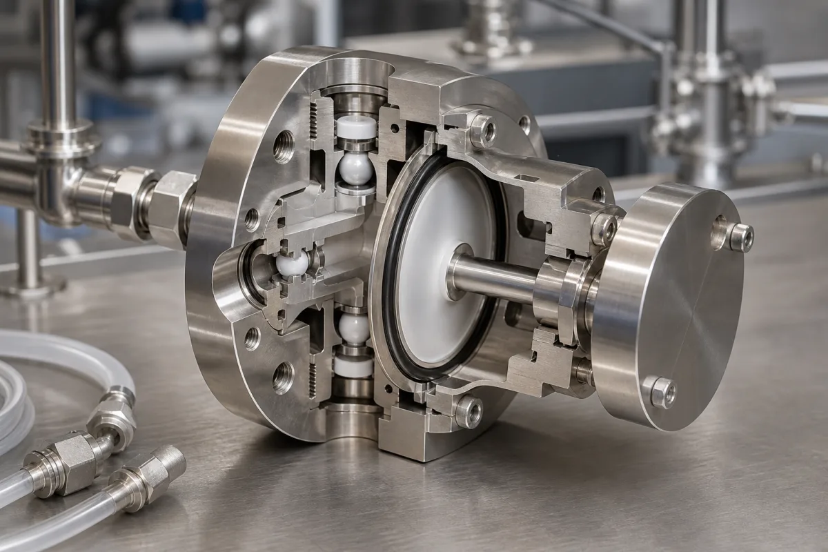 Pumpenkopf in einer industriellen Fertigungsumgebung
