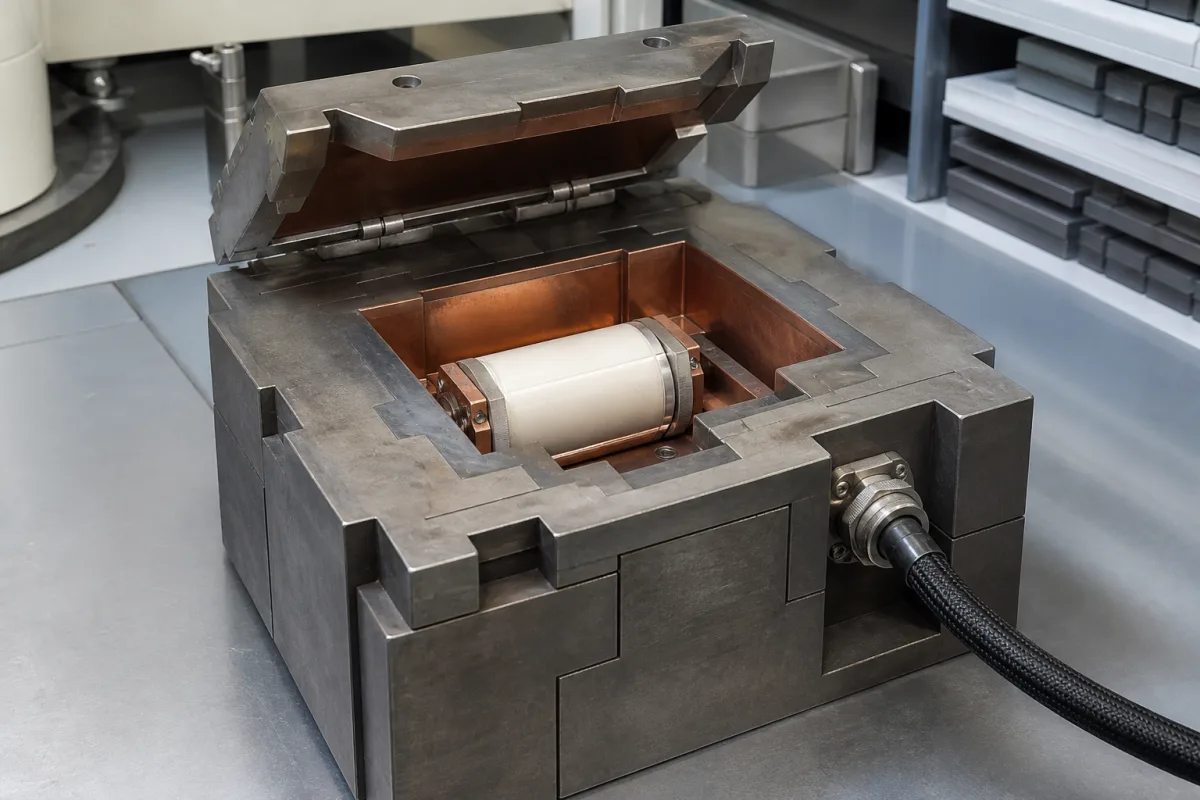 Strahlenschutzgehäuse in einer industriellen Fertigungsumgebung