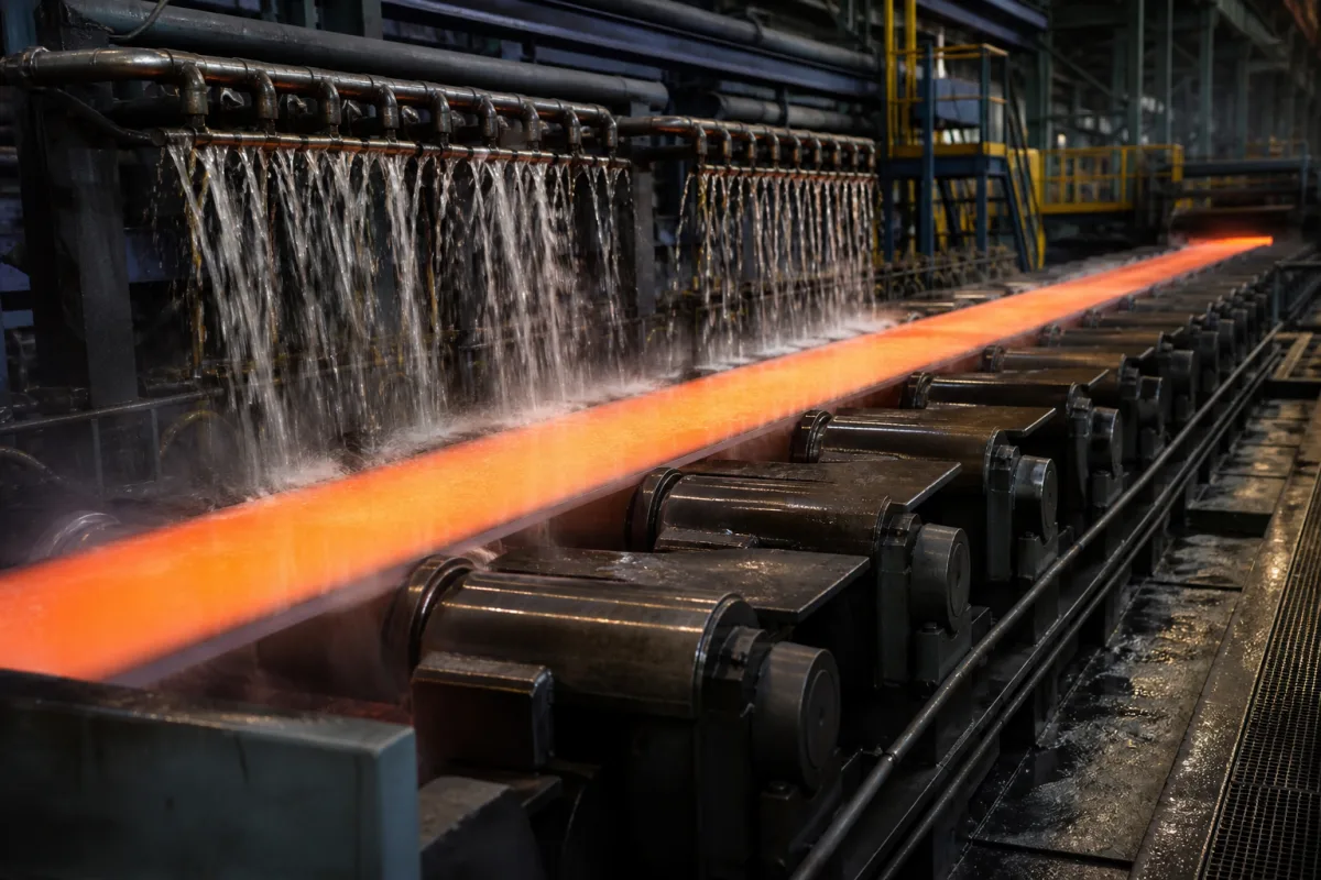 Auslauftisch in einer industriellen Fertigungsumgebung