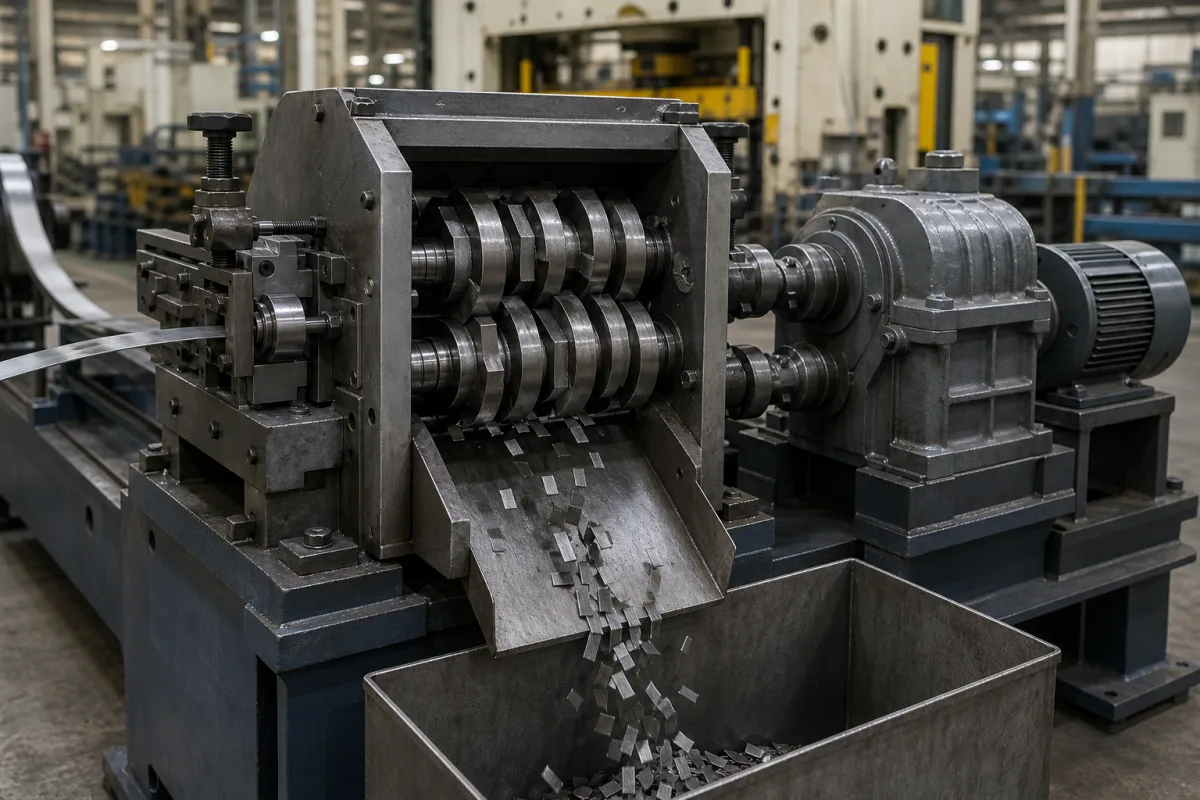 Schrottschere in einer industriellen Fertigungsumgebung