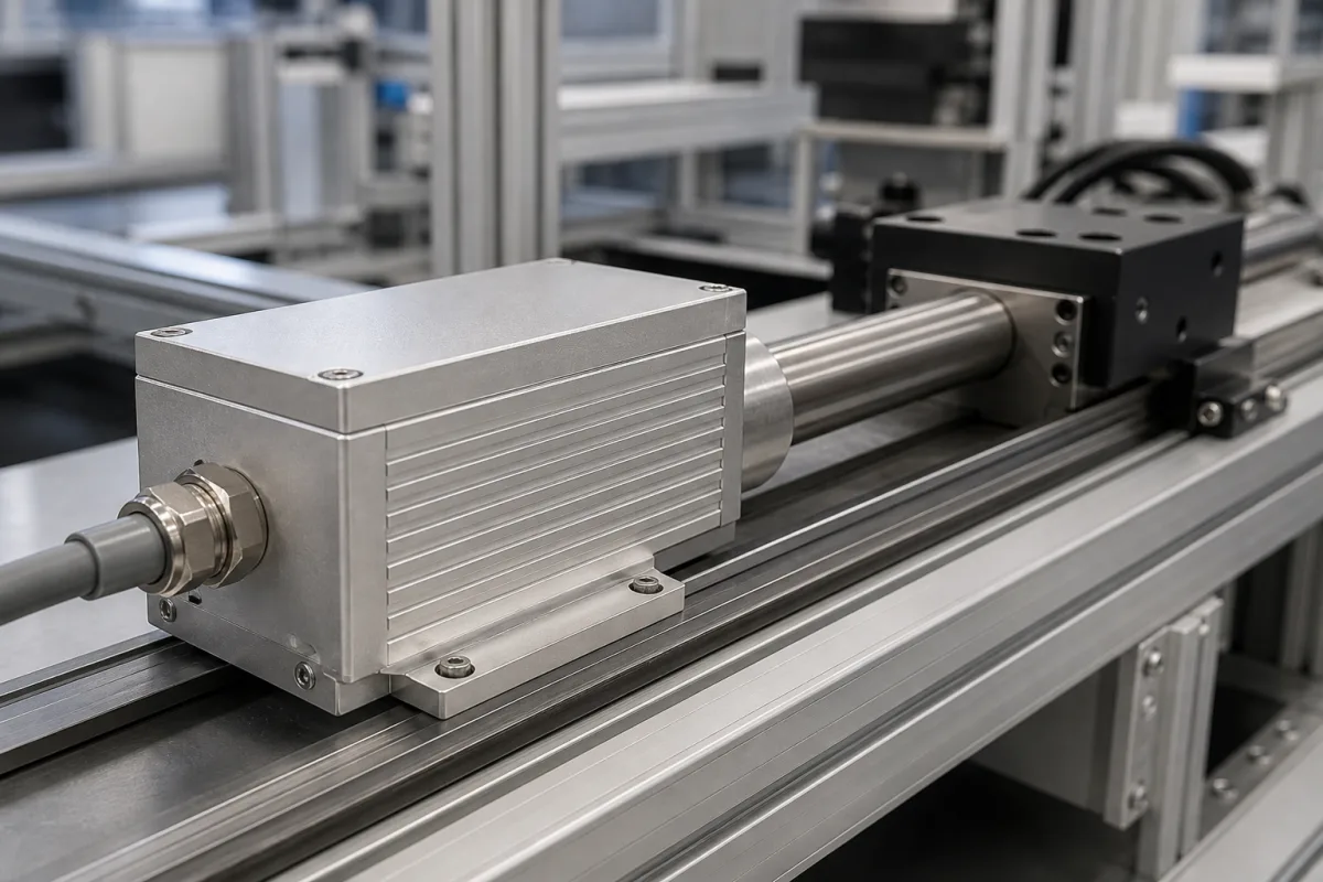 Sensor-Kopf / Elektronikmodul in einer industriellen Fertigungsumgebung