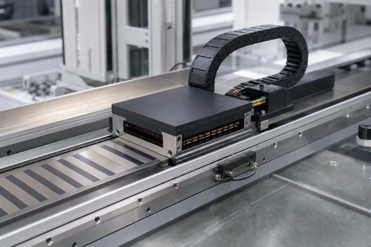 Servoaktor / Linearmotor in einer industriellen Fertigungsumgebung