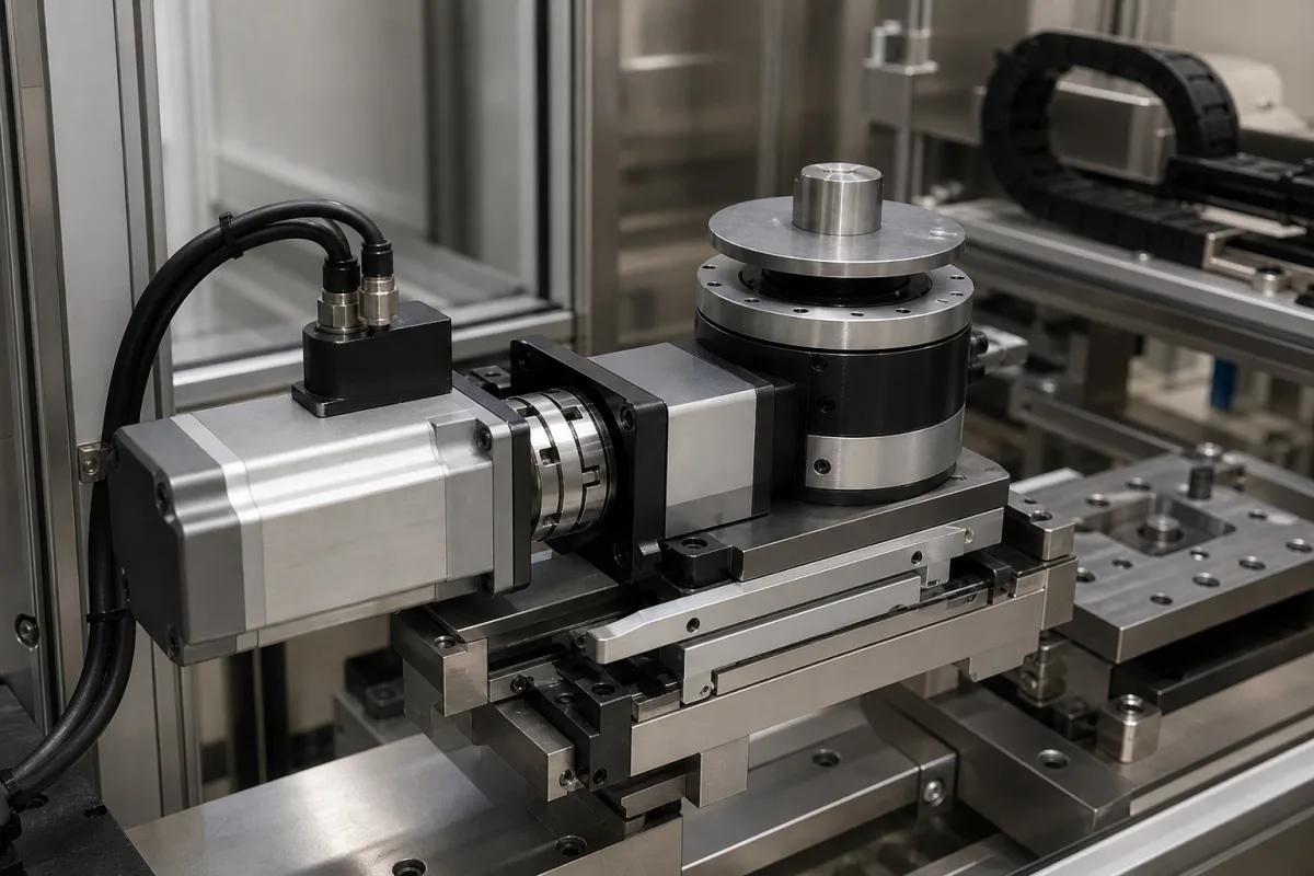Servoaktuator (linear/rotativ) in einer industriellen Fertigungsumgebung