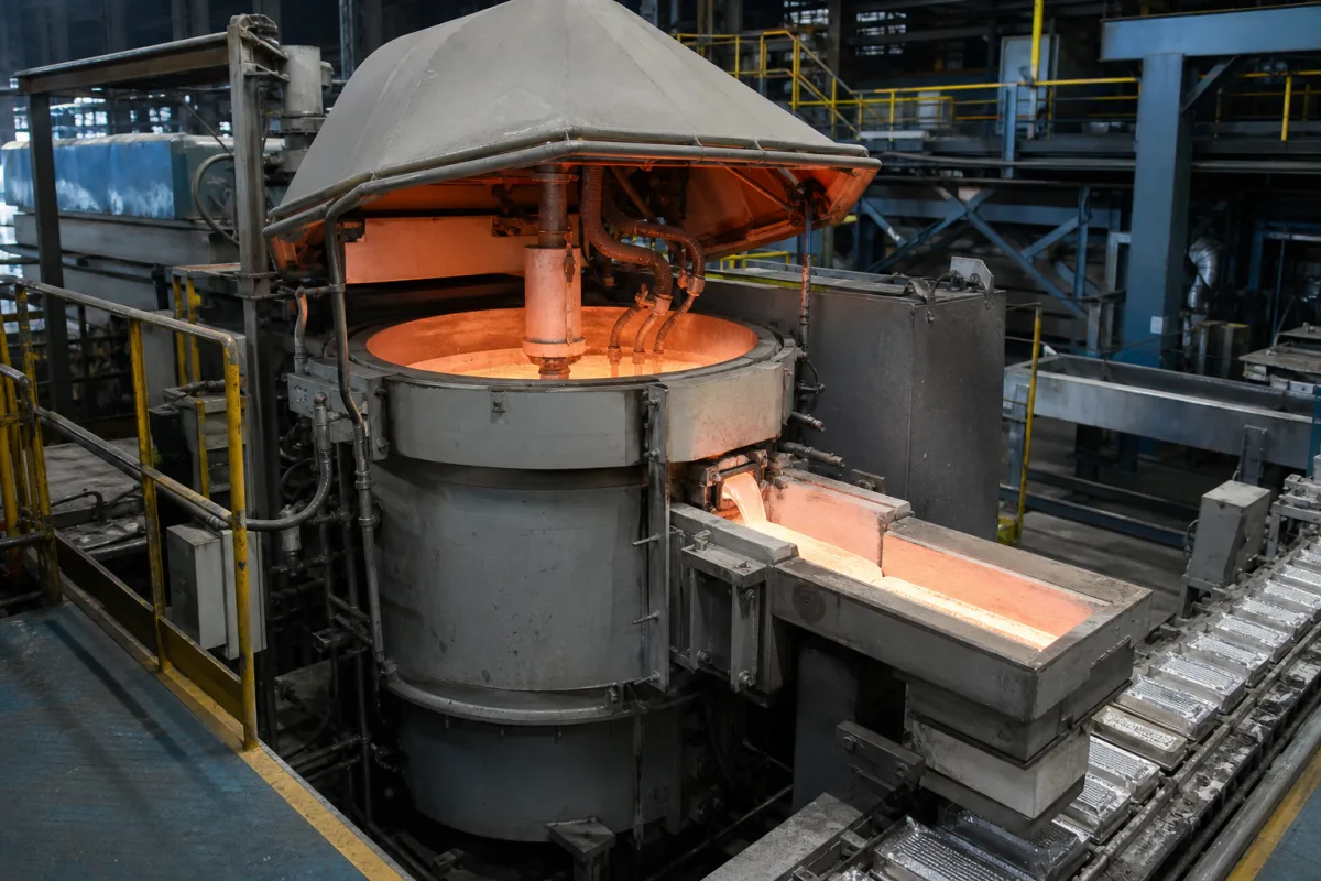 Intelligentes Entgasungs- und Filtersystem für Metallschmelzen in einer industriellen Fertigungsumgebung