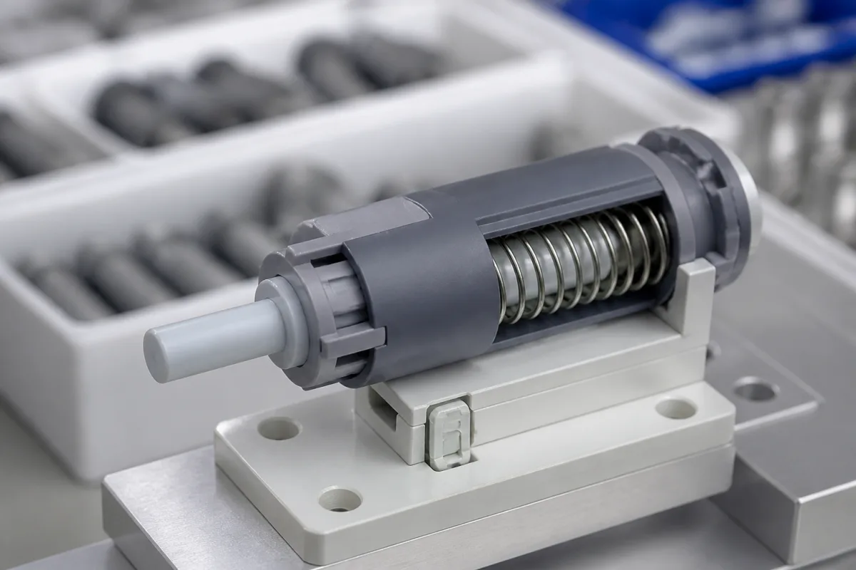 Soft-Close-Dämpfer in einer industriellen Fertigungsumgebung