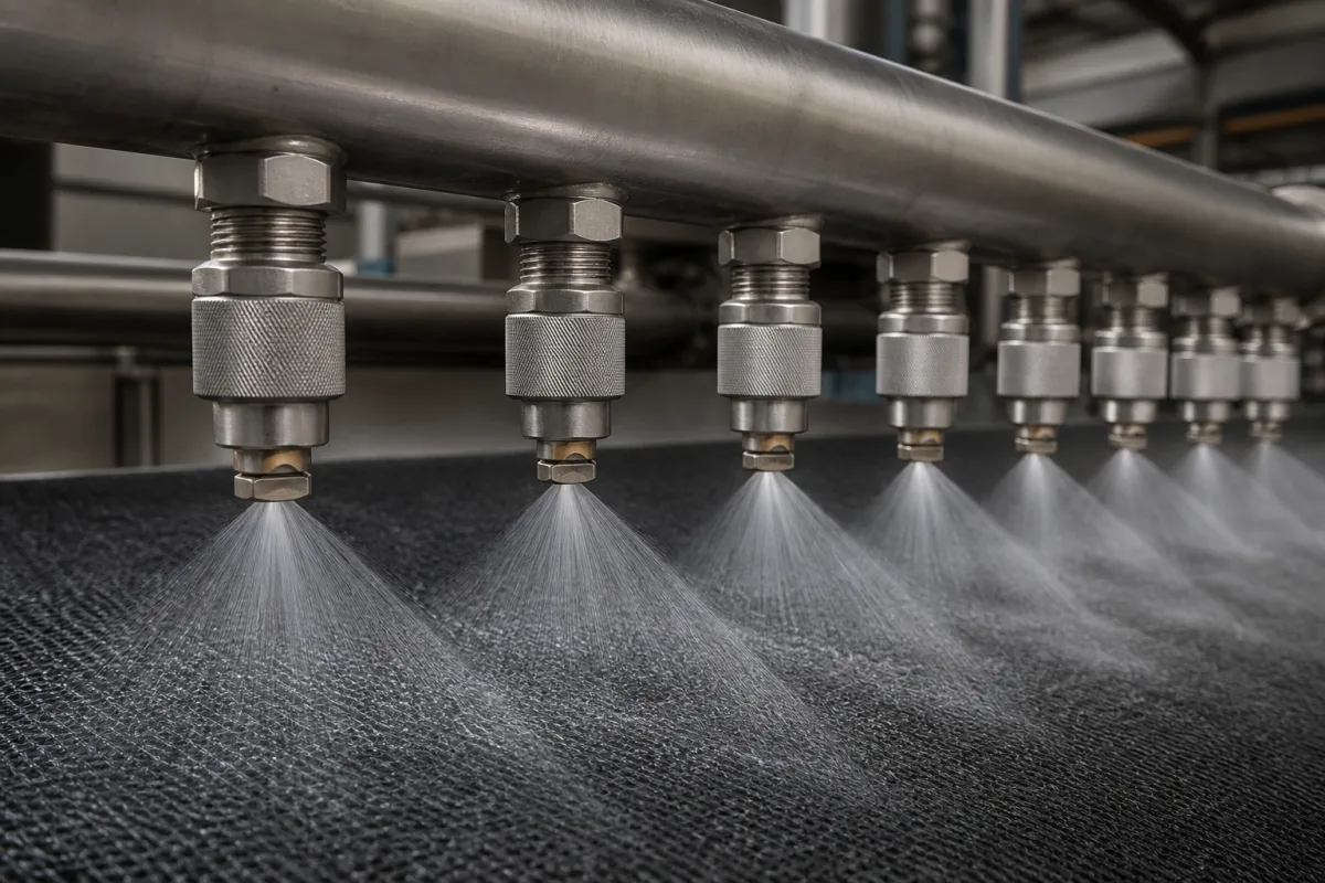 Sprühdüsen in einer industriellen Fertigungsumgebung