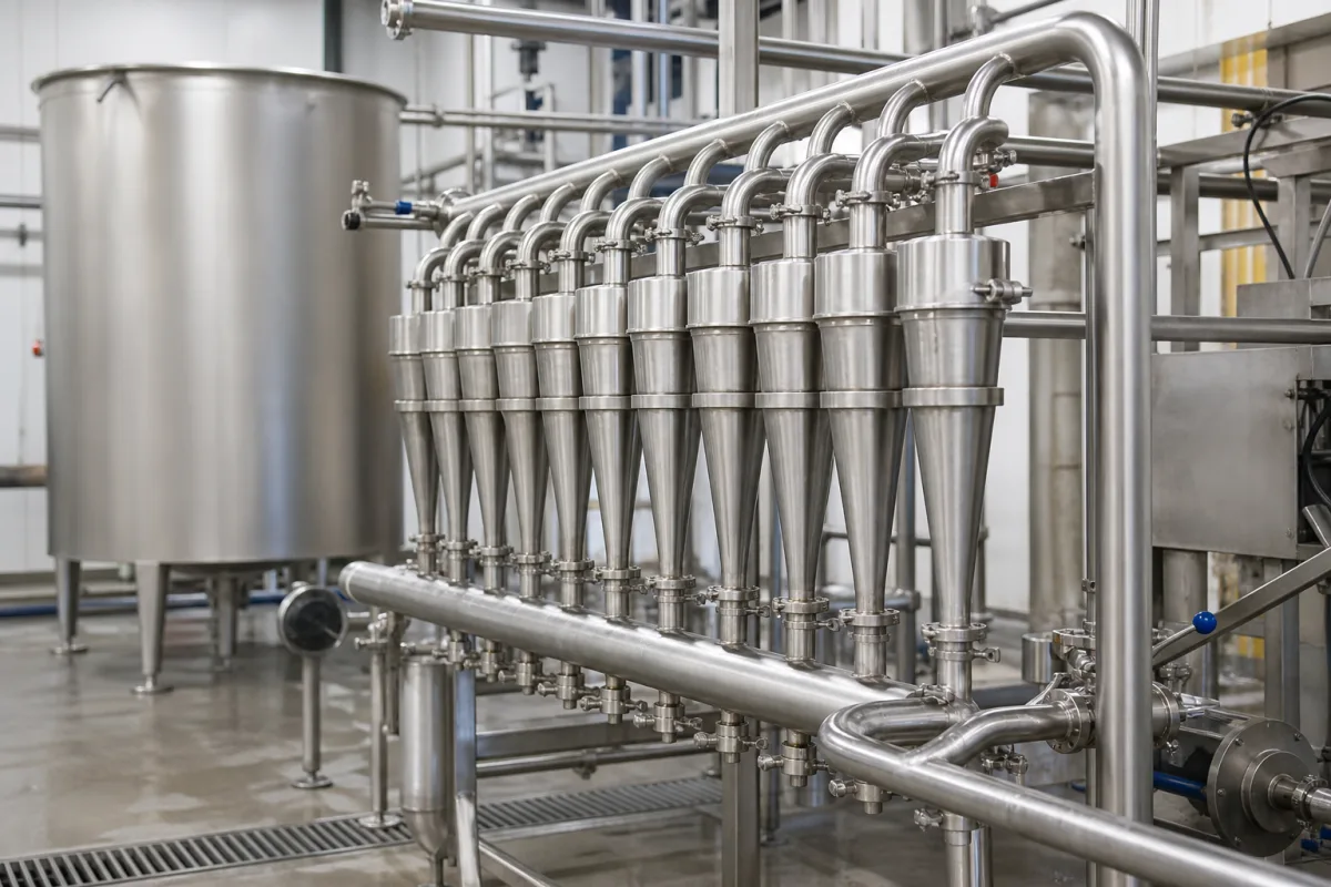 Stärke-Hydrozyklon-Trennkegel in einer industriellen Fertigungsumgebung