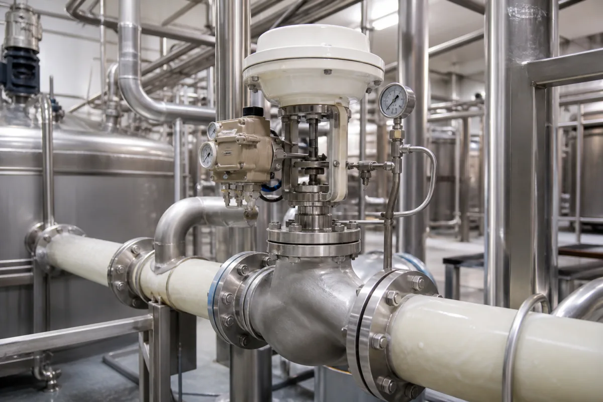 Druckregelventil für Stärkesuspension in einer industriellen Fertigungsumgebung